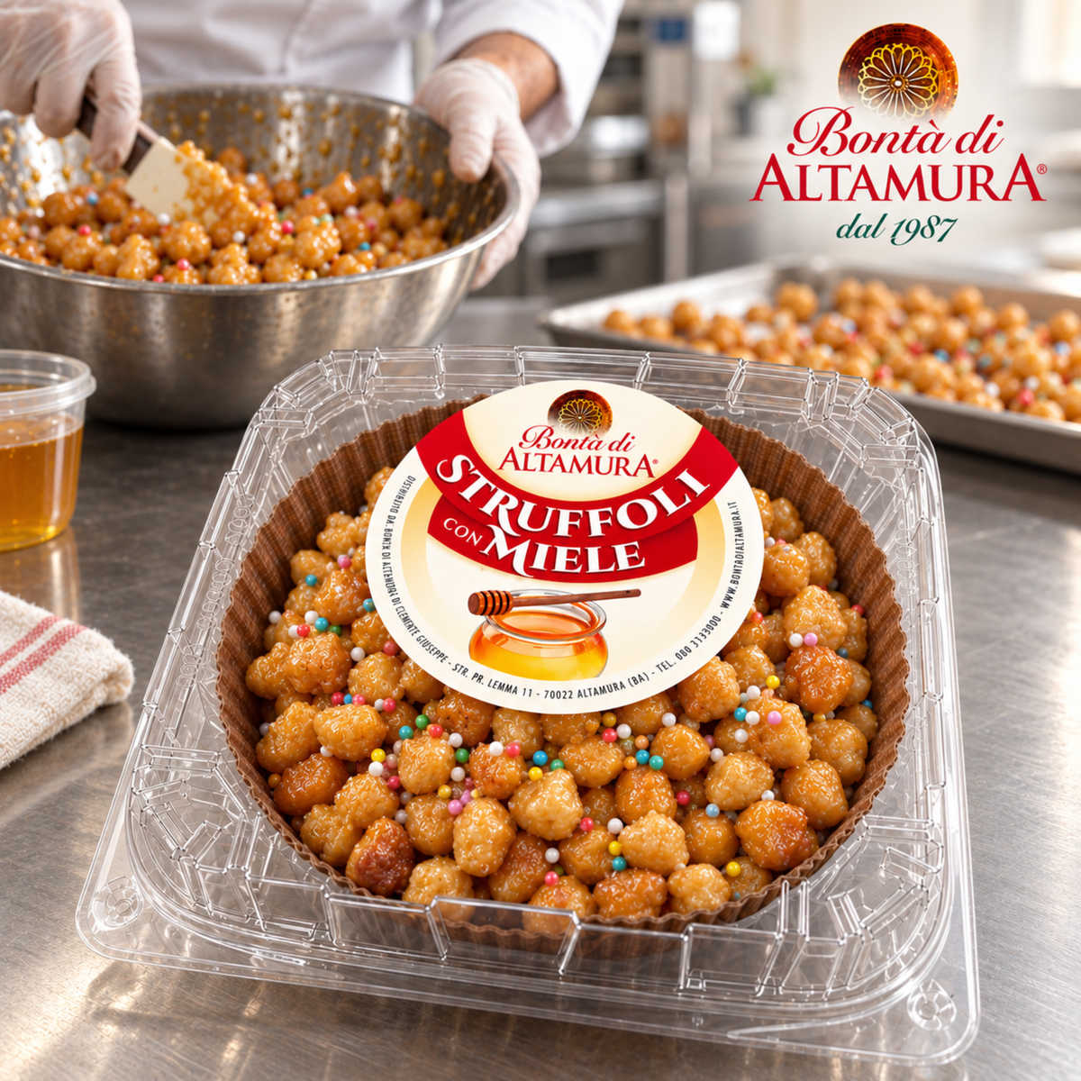 Struffoli Con Miele Dessert Artigianale Confezione 250 Gr