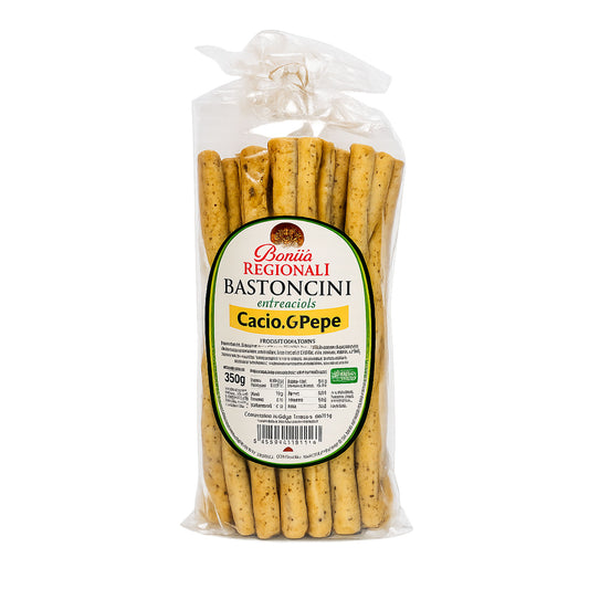 Bastoncini intrecciati cacio e pepe snack pugliesi confezione da 350 gr