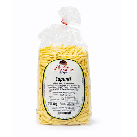 Pasta di semola di grano duro Capunti confezione da 500 gr