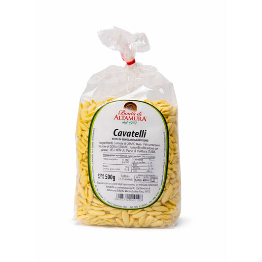 Pasta di semola di grano duro Cavatelli confezione 500 gr