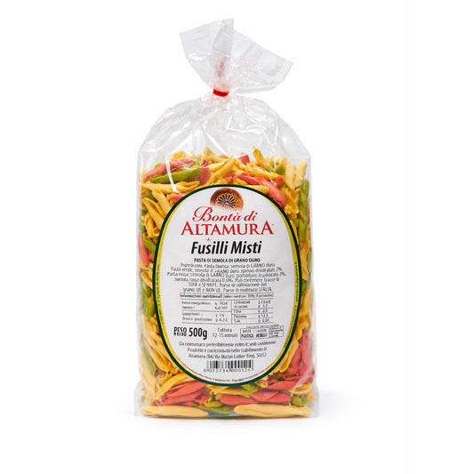 Pasta di semola di grano duro Fusilli misti confezione 500gr
