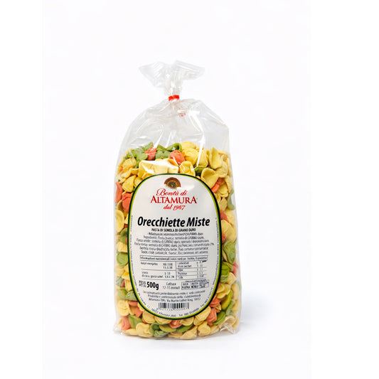Pasta di semola di grano duro Orecchiette miste confezione 500gr