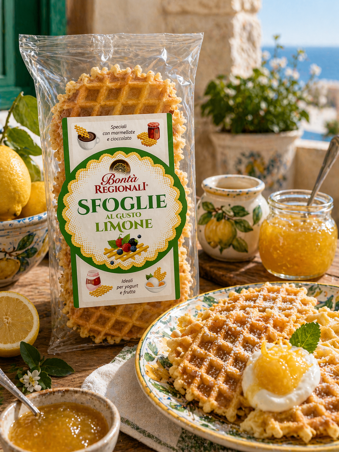 Sfoglie al gusto limone confezione da 180 gr