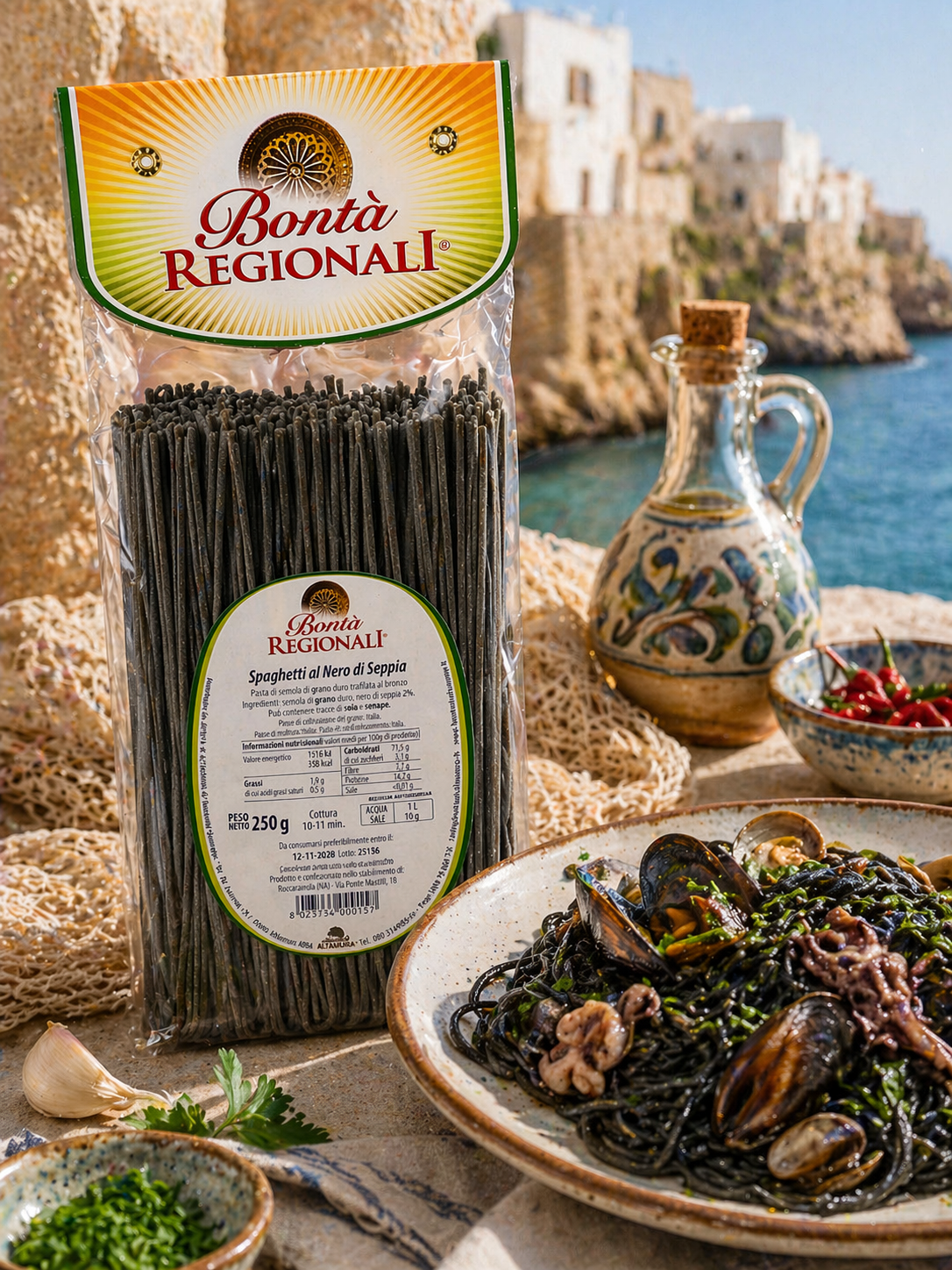Spaghetti al nero di seppia confezione da 250 gr