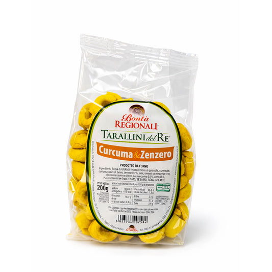 Taralli pugliesi curcuma e zenzero Tarallini del re confezione 300 gr
