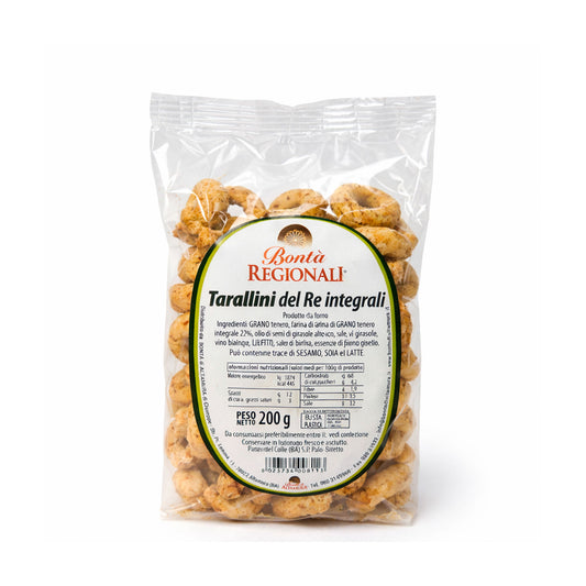 Taralli pugliesi integrali Tarallini del re Confezione da 200 gr