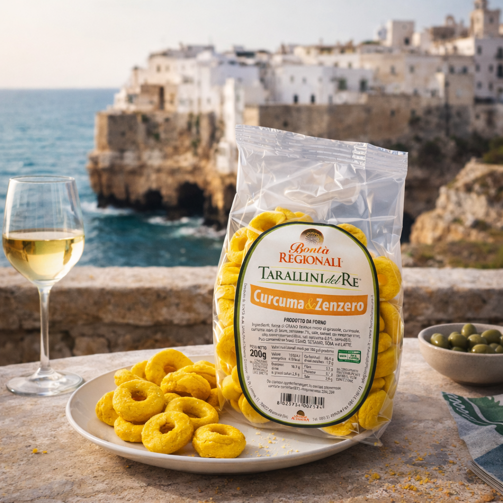 Taralli pugliesi curcuma e zenzero Tarallini del re confezione 300 gr