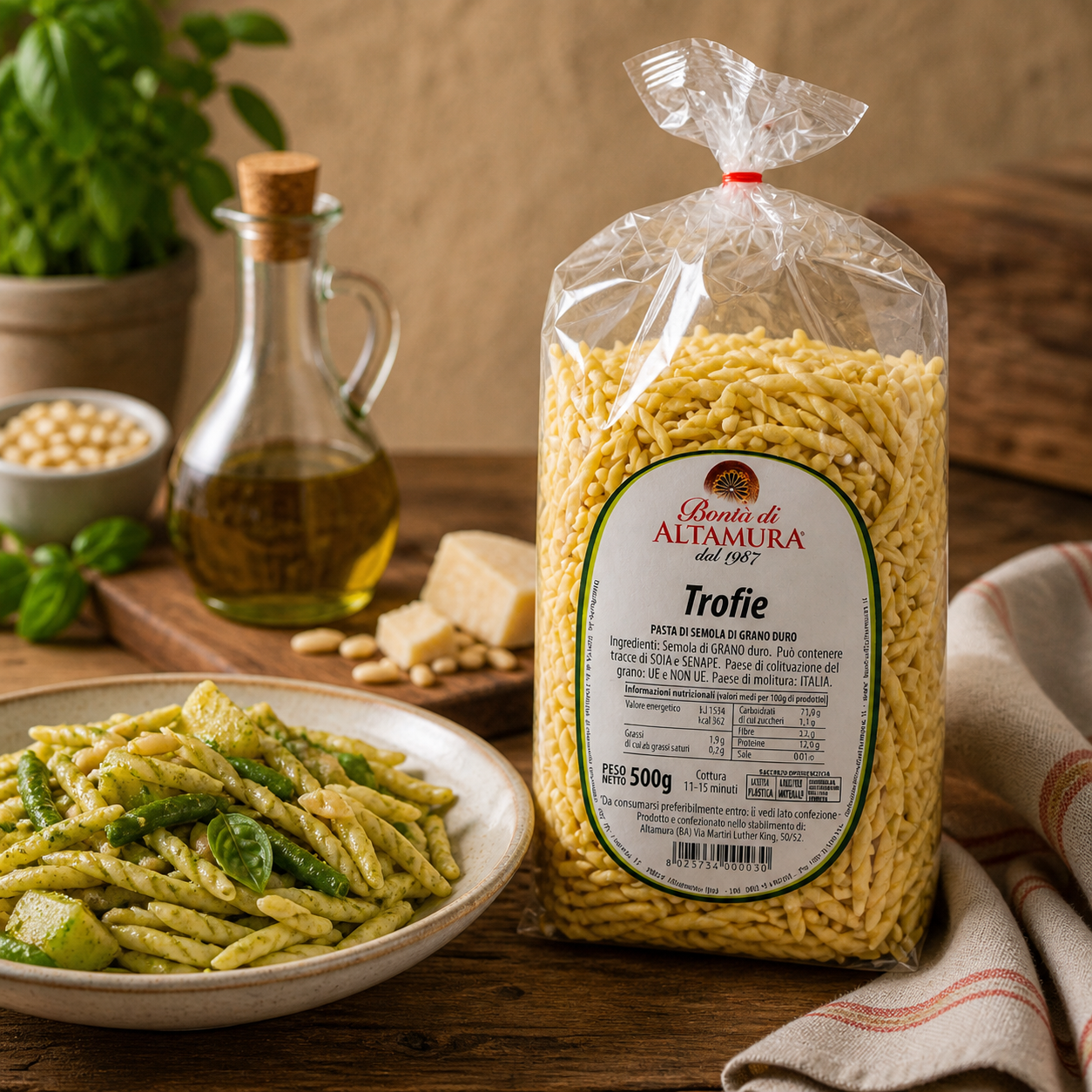 Pasta di semola di grano duro Trofie confezione da 500gr