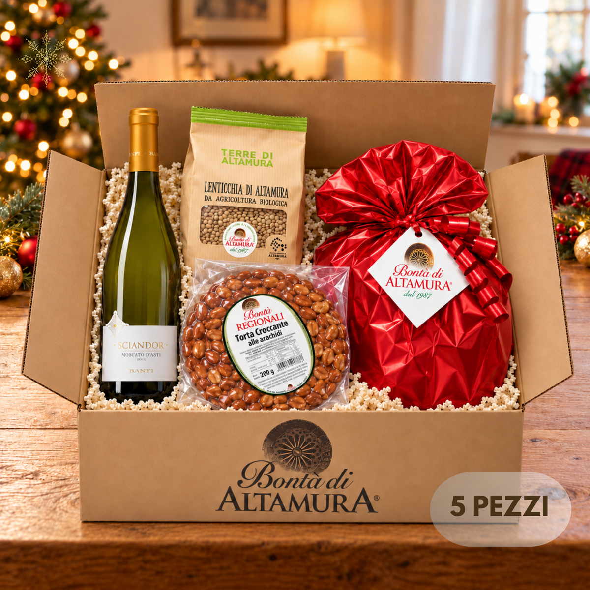 Cesto Natalizio Gourmet Il Brindisi Delle Feste 4Pz