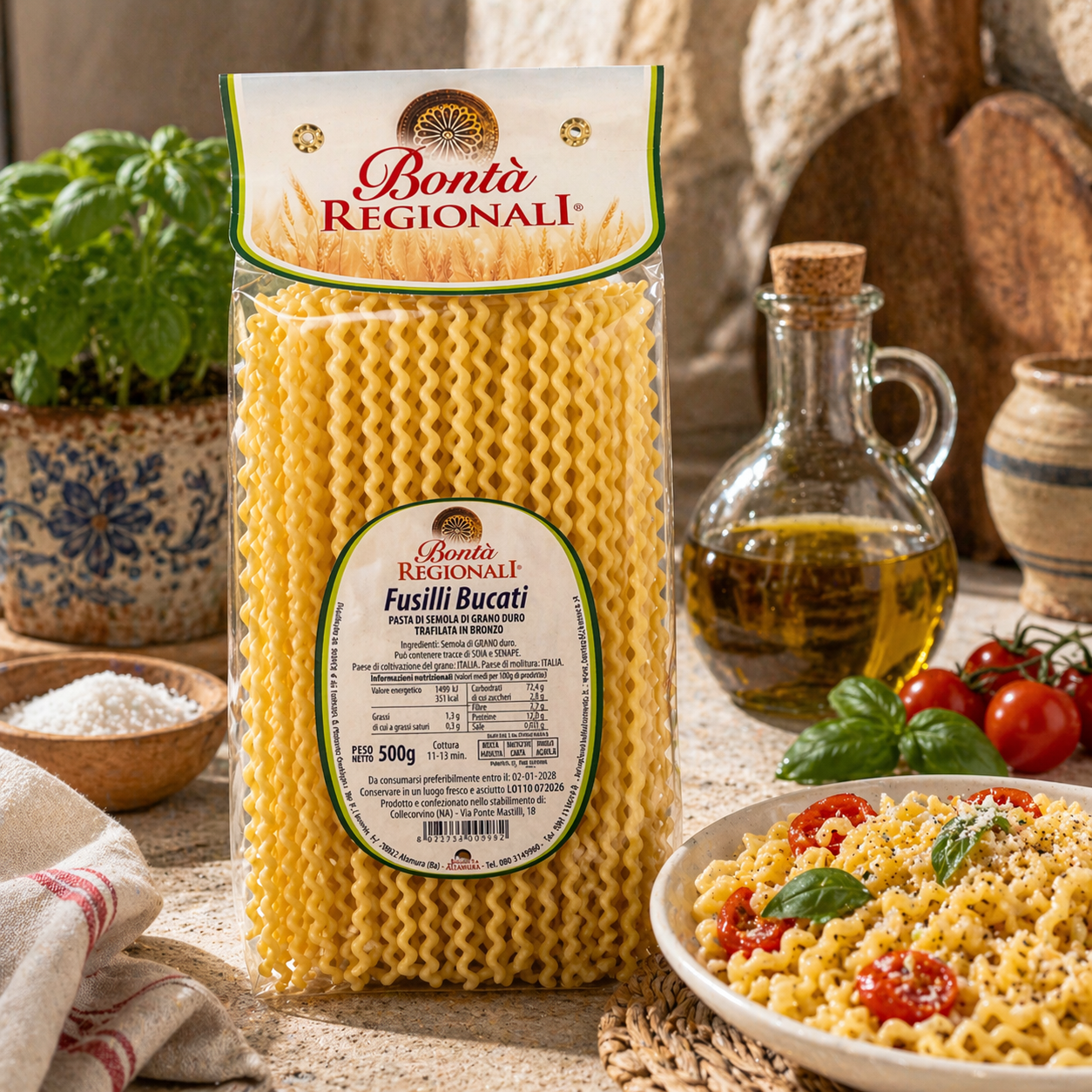 Fusilli bucati di semola di grano duro confezione da 500 gr