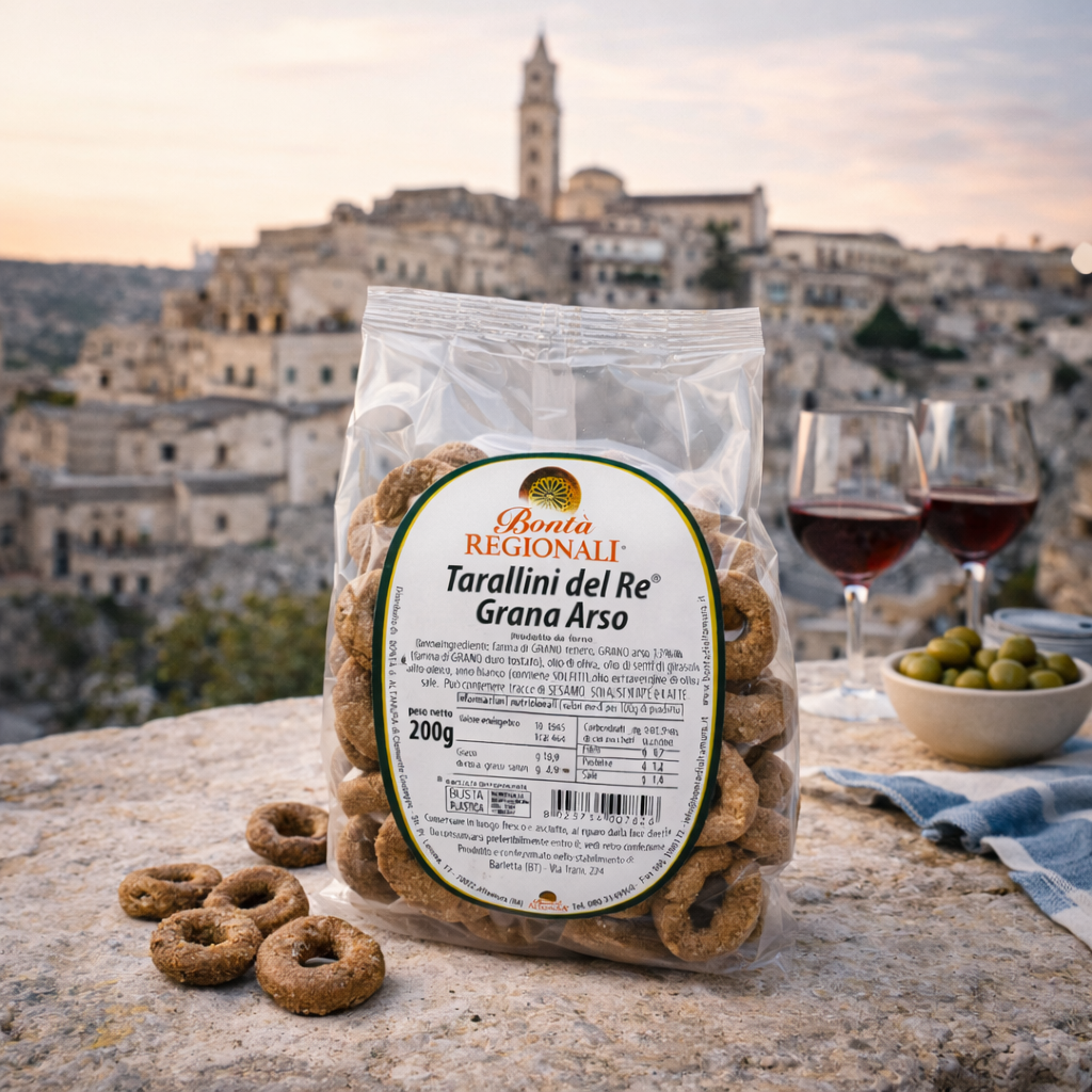 Taralli pugliesi al grano arso Tarallini del re confezione 300 gr