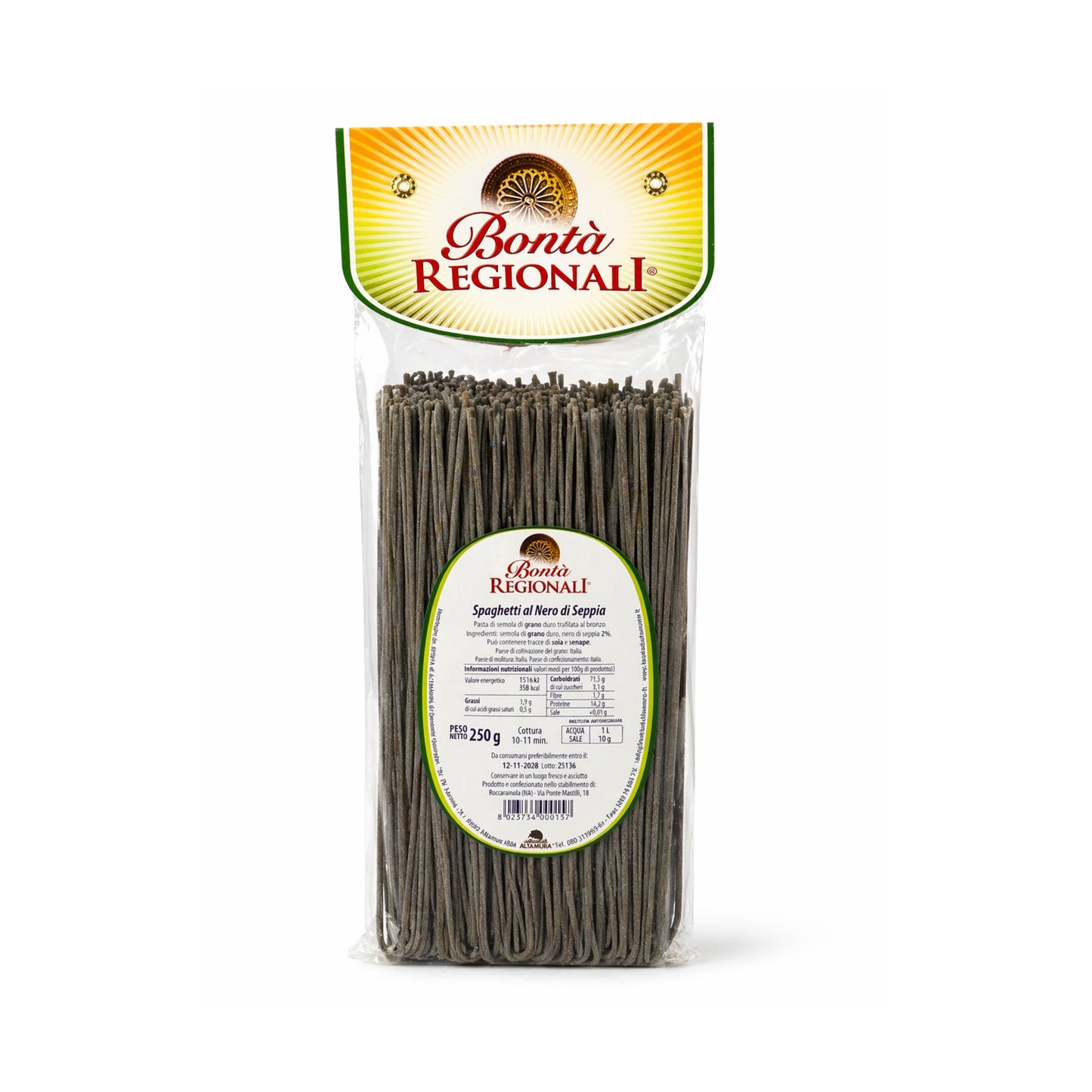 Spaghetti al nero di seppia confezione da 250 gr