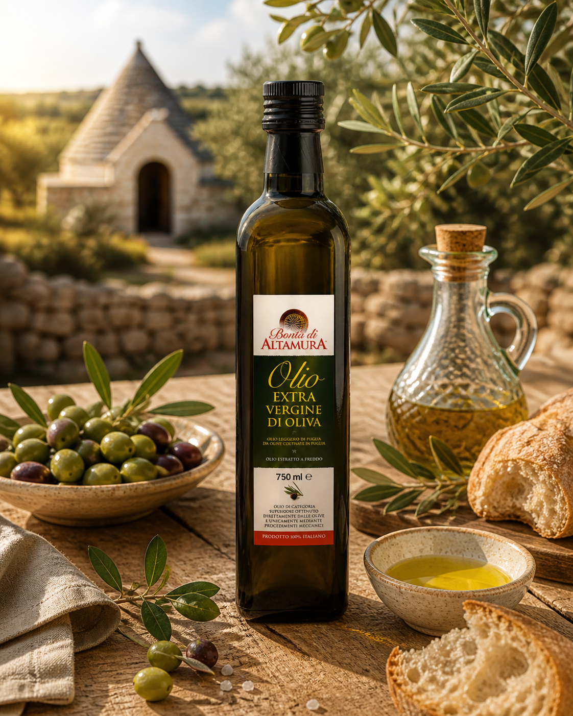 Olio extravergine d'oliva bottiglia 750 ml
