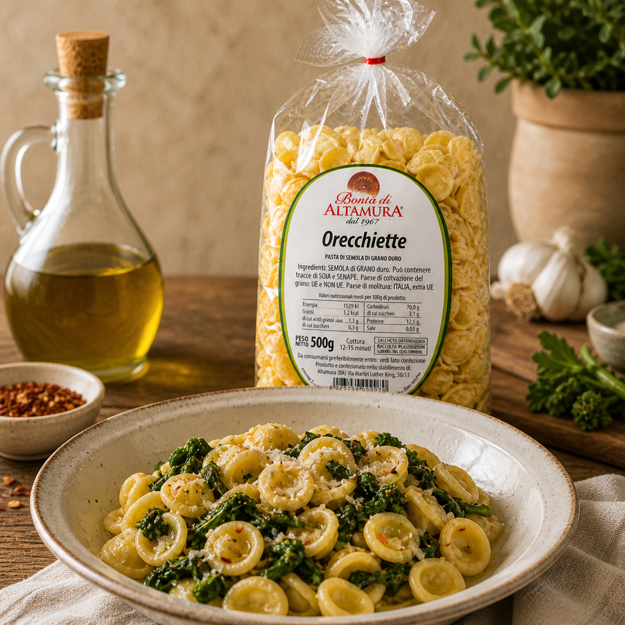 Pasta di semola di grano duro Orecchiette confezione 500 gr