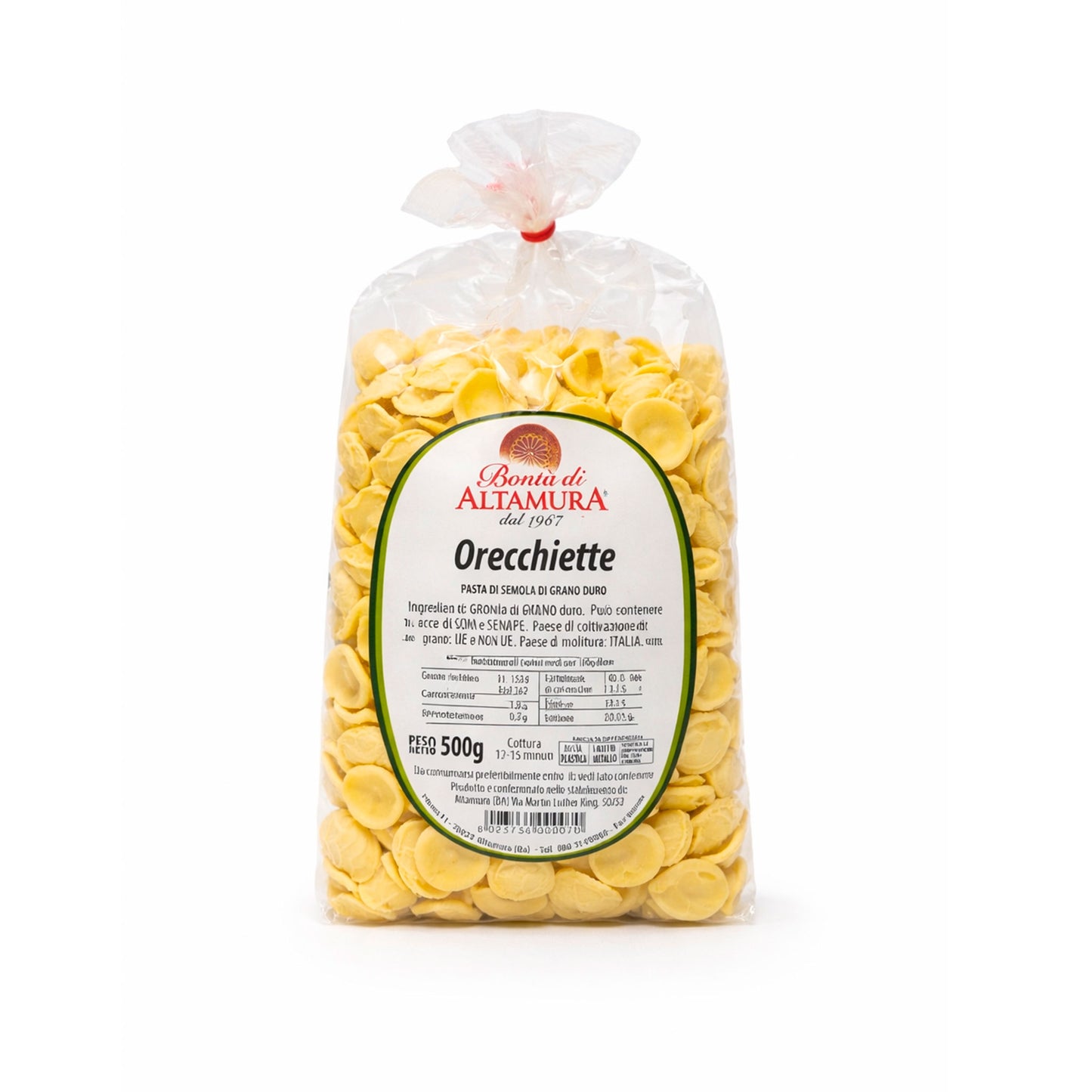 Pasta di semola di grano duro Orecchiette confezione 500 gr