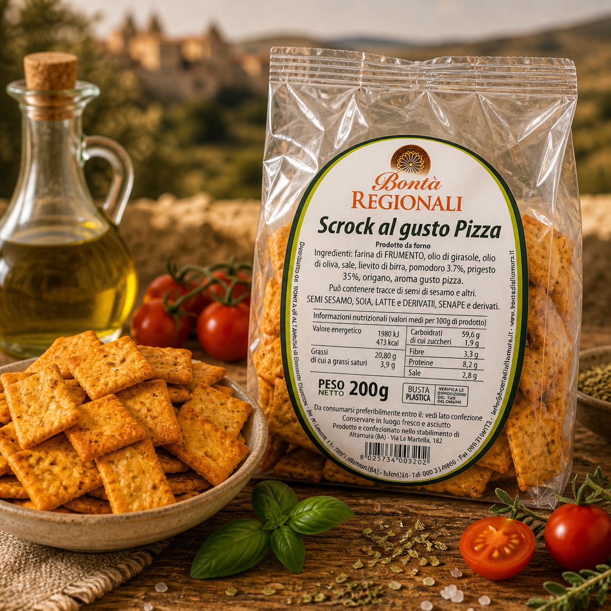 Croccantelle scrock alla pizza confezione da 200 gr