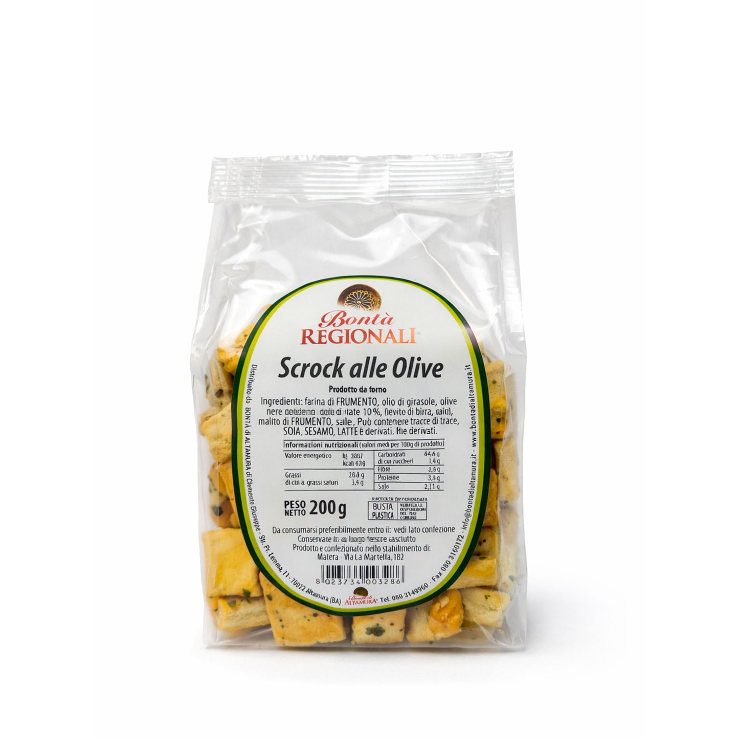 Croccantelle scrock alle olive confezione da 200 gr