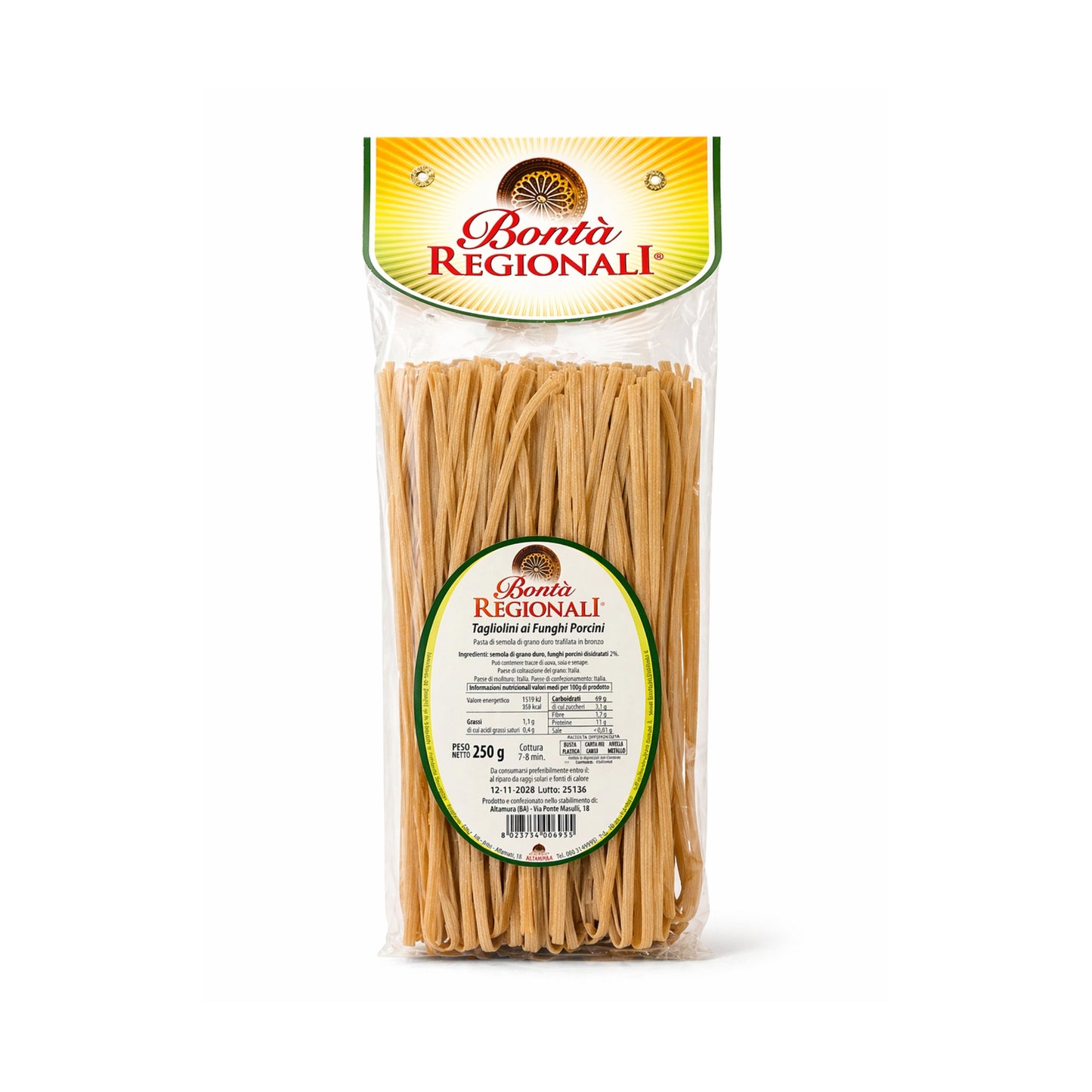 Tagliolina ai funghi porcini confezione da 250 gr
