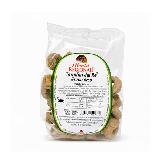 Taralli pugliesi al grano arso Tarallini del re confezione 300 gr