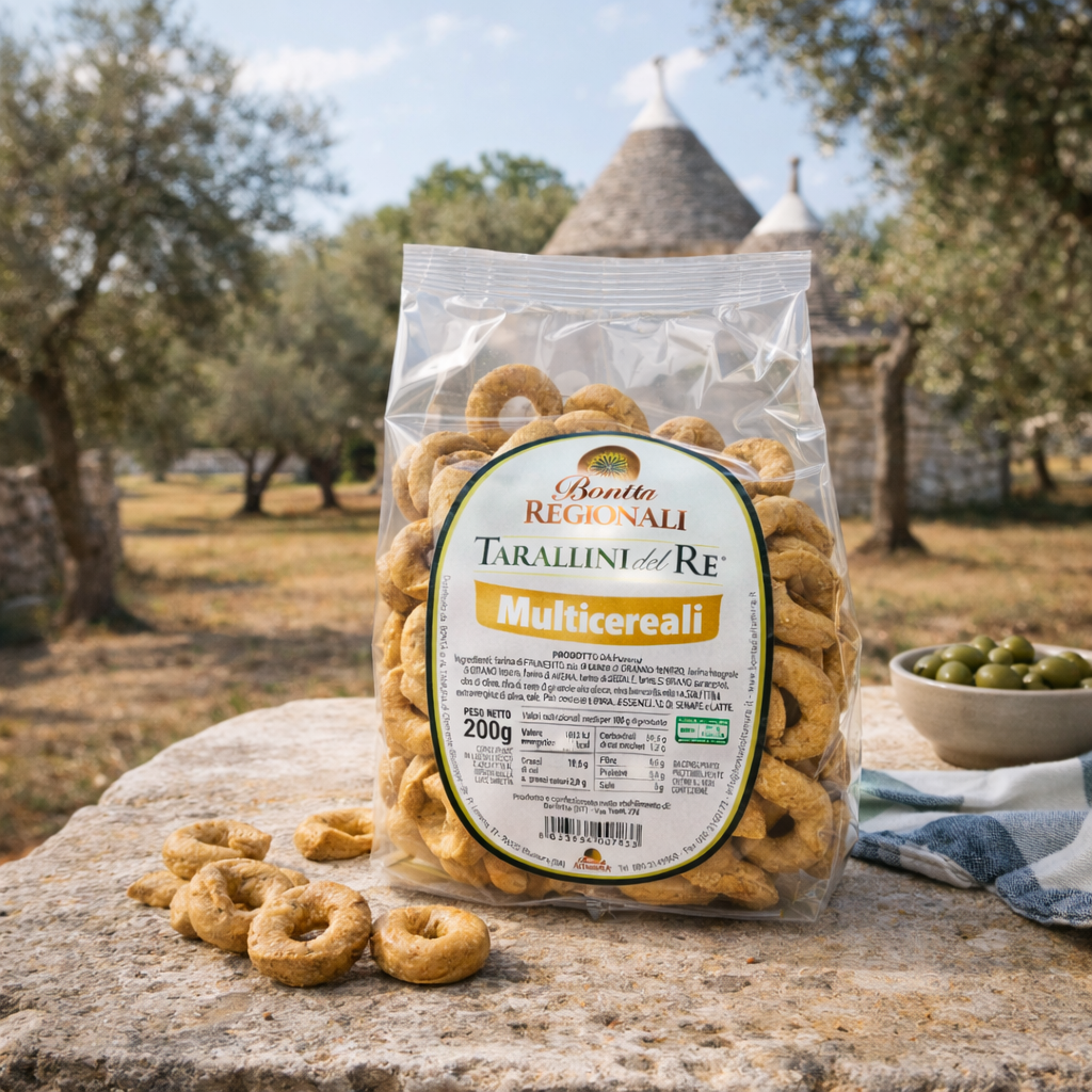Taralli pugliesi multicereali Tarallini del re confezione 200 gr