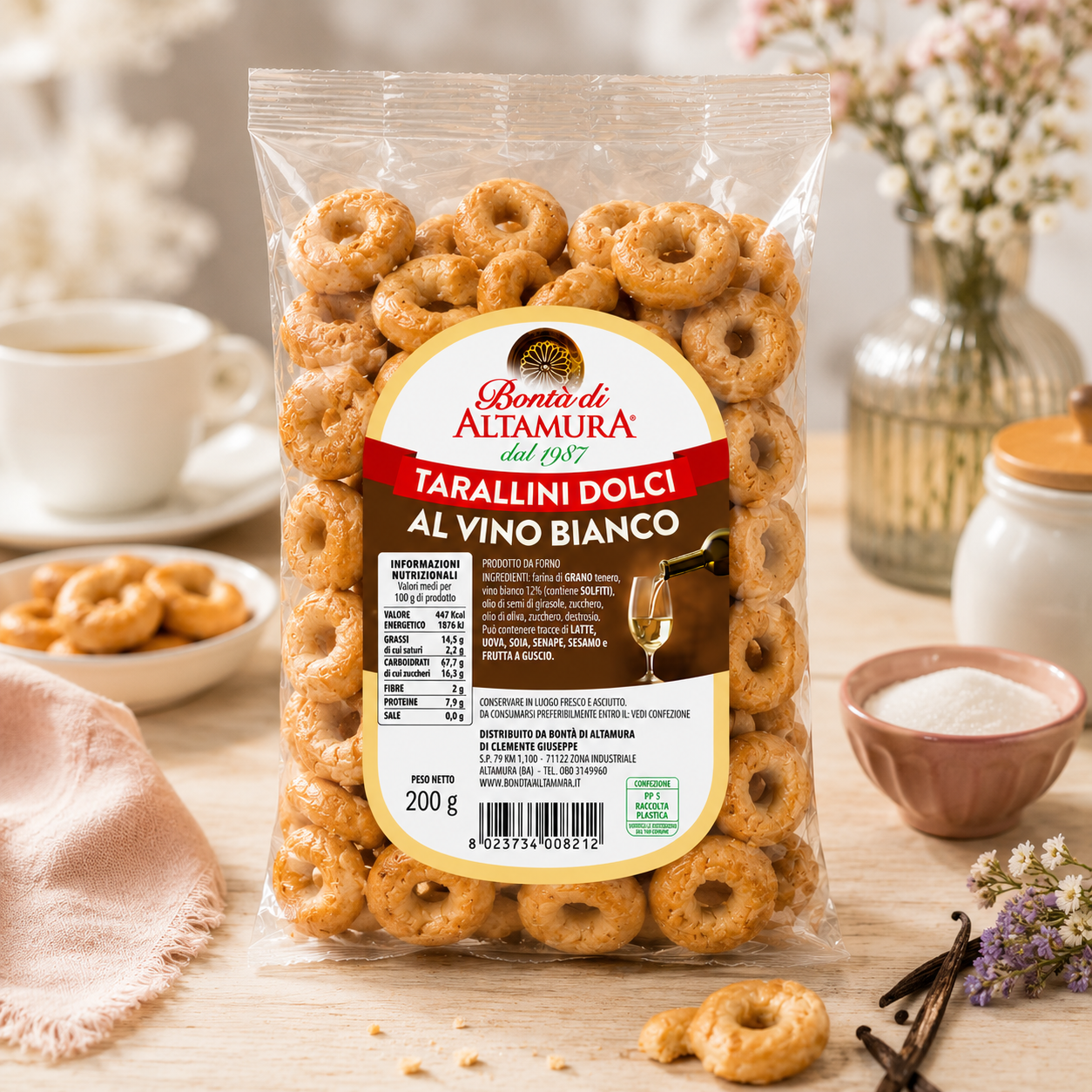 Tarallini dolci al vino bianco taralli pugliesi confezione da 200 gr